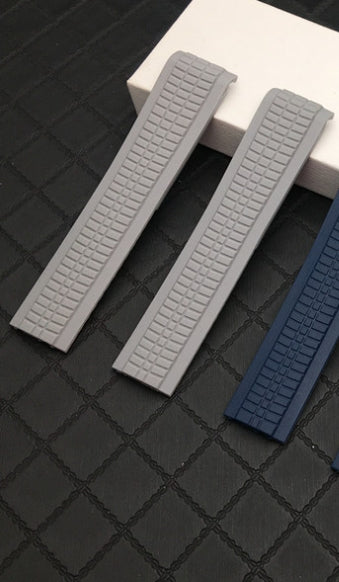 Color: Gray, Size: 21mm Silver Buckle - Rubber Watch Strap Baida ''silicone Strap 21mm Folding Buckle