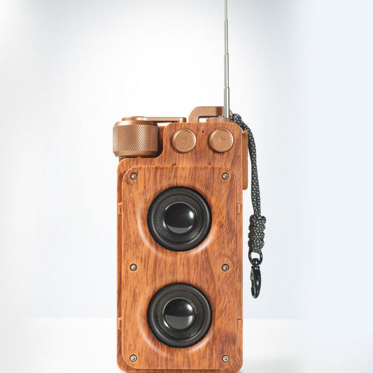 A8 Wood Grain Creative Wireless Dual Speaker Plug-in Card Bluetooth Speaker
