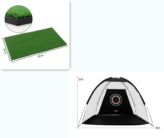 Color: 3m Black set - Golf Practice Net Tent Golf Hitting Cage Garden Grassland Practice Tent Golf Training Equipment Mesh Outdoor