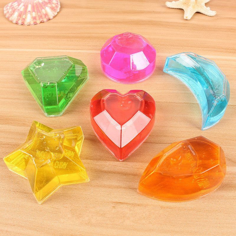 6PCS Crystal Slime Diamond Star Heart Moon Simulated Mud Jelly Plasticine Stress Relief Gift Toy