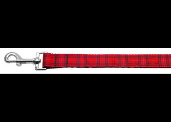 Plaid Nylon Collar Red 1 wide 6ft Lsh