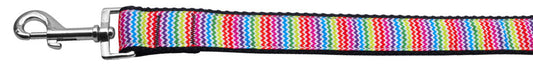 Zigzaggy Rainbow Nylon Dog Leash 3/8 inch wide 6ft Long