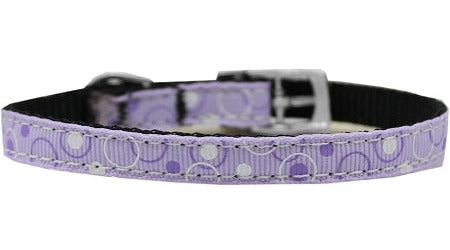 Retro Nylon Dog Collar with classic buckle 3/8" Lavender Size 12