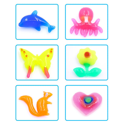 ECAI 10PCS 60ML DIY Magice Water Elf Animals Toy Water Absorption Swell Toy Slime Clay With Mould Box Packing