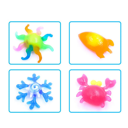 ECAI 10PCS 60ML DIY Magice Water Elf Animals Toy Water Absorption Swell Toy Slime Clay With Mould Box Packing