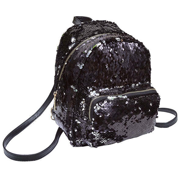 COLOR: BLACK - Let it Twinkle Sequin Backpack Pretty and Practical