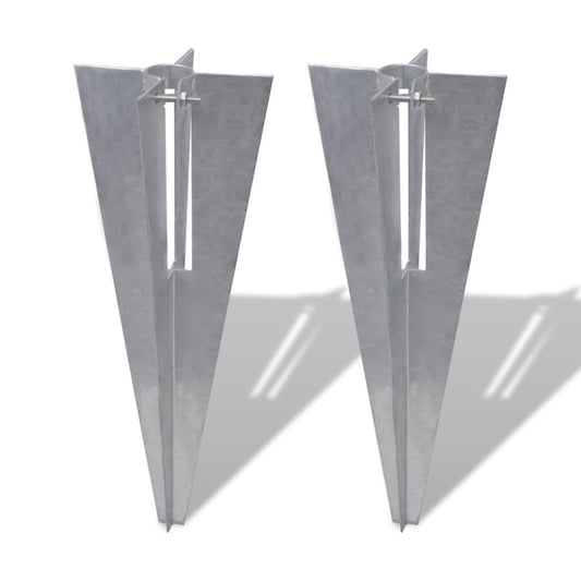 vidaXL Fence Post Spikes 2 pcs Steel