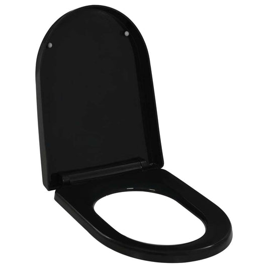 vidaXL Soft-close Toilet Seat with Quick-release Design Black