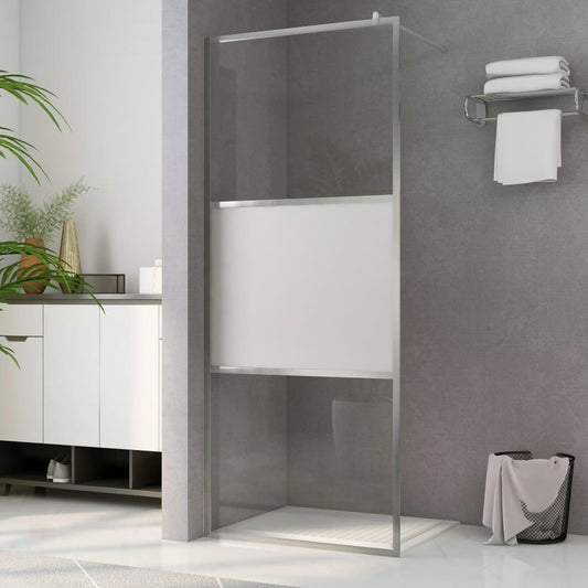 vidaXL Walk-in Shower Wall with Half Frosted ESG Glass 45.3"x76.8"