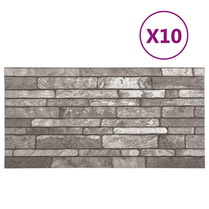 vidaXL 3D Wall Panels with Dark Gray Brick Design 10 pcs EPS