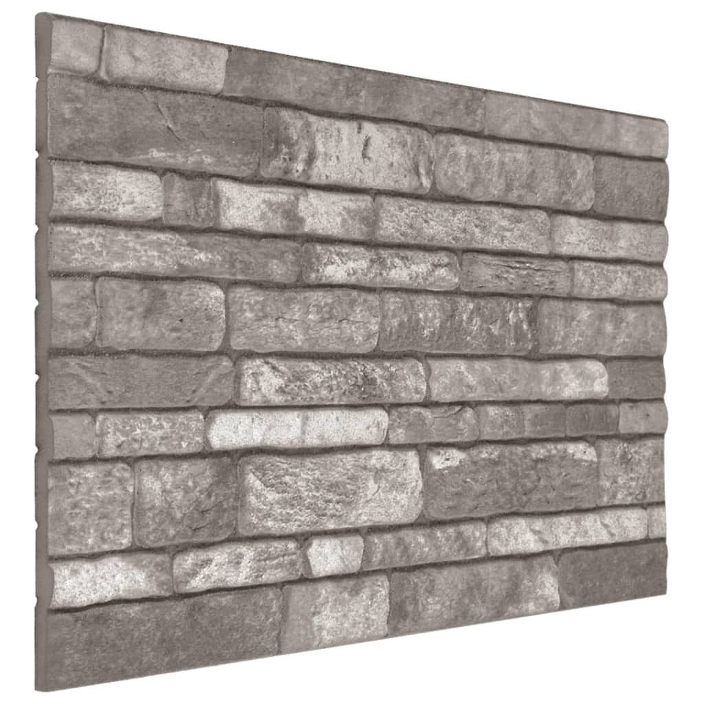 vidaXL 3D Wall Panels with Dark Gray Brick Design 10 pcs EPS