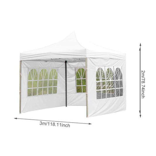 Color: White, style: Three meters transparent - Portable Outdoor Tent Surface Replacement Rainproof Canopy Party Waterproof Gazebo Canopy Top Cover Garden Shade Shelter Windbar