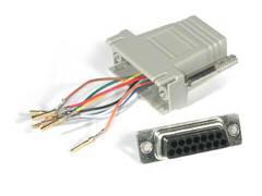 Rj45 to db15 female modular adapter