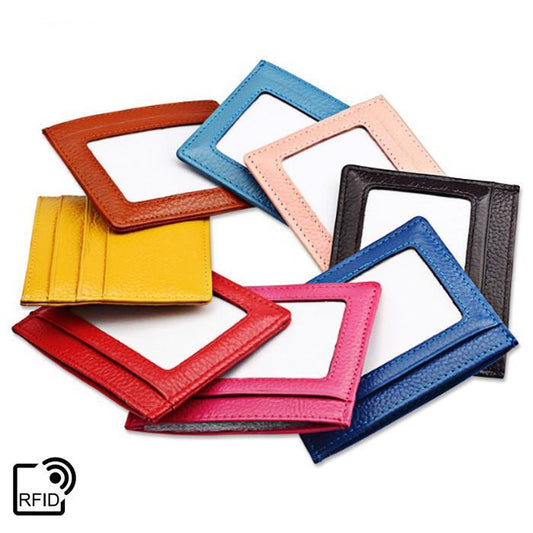 Color: Red - Skinny Mini RFID Safe Universal Minimal Wallet