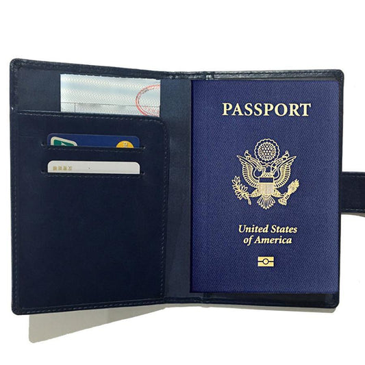 Color: Brown - Passport Wallet with RFID Safe Lock