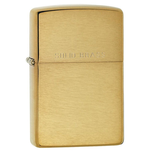 Zippo Windproof Lighter Brushed Brass w/ Solid Brass Engraved