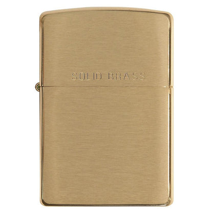 Zippo Windproof Lighter Brushed Brass w/ Solid Brass Engraved