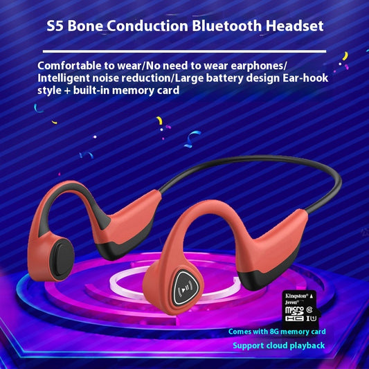 Comes With 8G Memory True Bone Conduction Sports Wireless Noise-reduction Bluetooth Headset