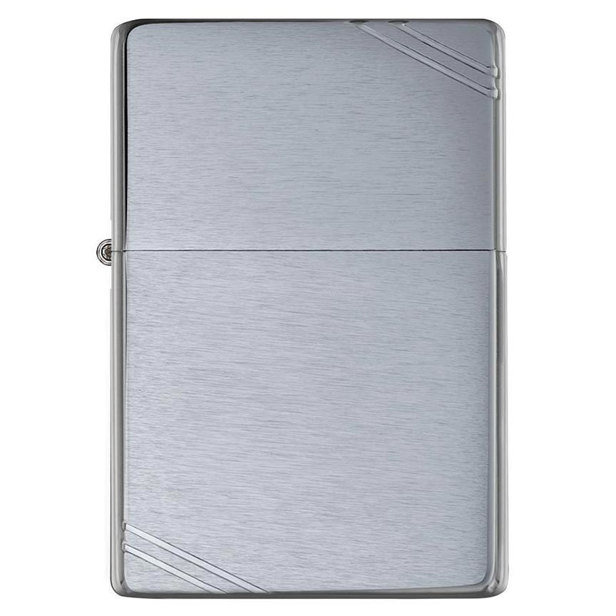 Zippo Windproof Lighter Brushed Chrome Vintage with Slashes