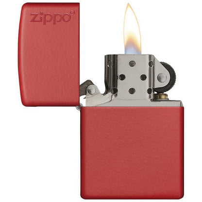 Zippo Windproof Lighter Red Matte w/Zippo Logo