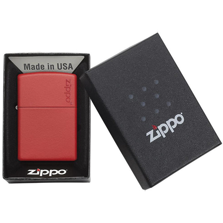 Zippo Windproof Lighter Red Matte w/Zippo Logo