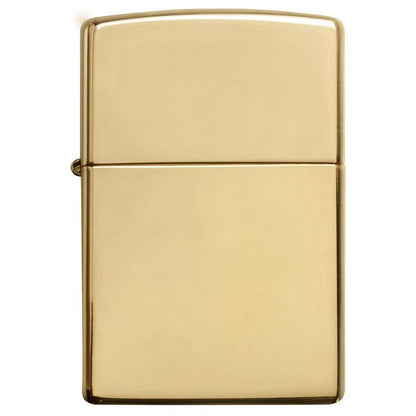 Zippo Windproof Lighter High Polish Brass w/o Solid Brass EngravedHigh Polish Brass