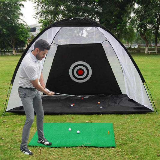 Color: 3m Green set - Golf Practice Net Tent Golf Hitting Cage Garden Grassland Practice Tent Golf Training Equipment Mesh Outdoor