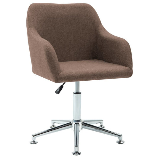 vidaXL Swivel Office Chair Brown Fabric