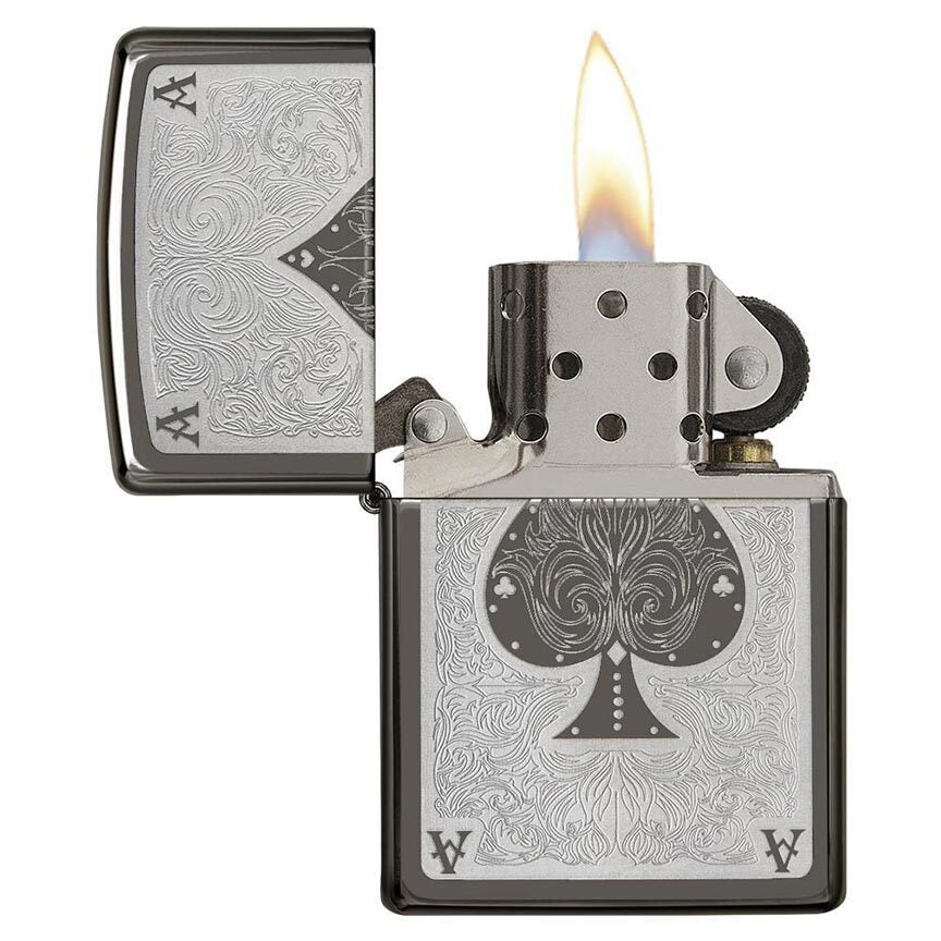 Zippo Windproof Lighter Ace Filagree Black Ice Finish