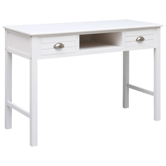 vidaXL Writing Desk White 43.3"x17.7"x29.9" Wood