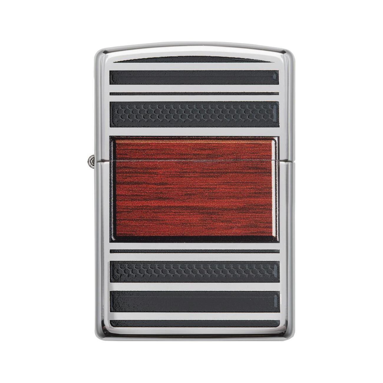 Zippo Windproof Lighter Pipe Wood Design w/Pipe Lighter Insert High Polish Chrome