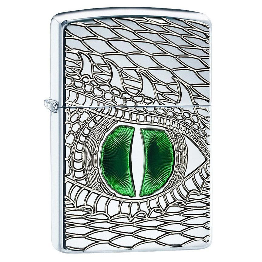 Zippo Windproof Lighter DRAGON EYE High Polish Chrome Armor