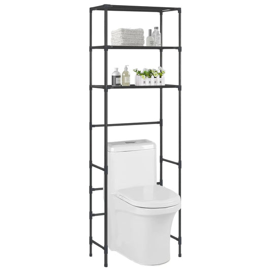 vidaXL 3-Tier Storage Rack over Toilet Black 20.9"x11"x66.5"