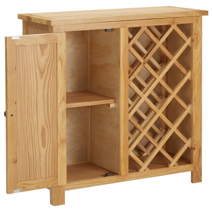 vidaXL Wine Cabinet for 11 Bottles 31.5"x12.6"x31.5" Solid Oak Wood