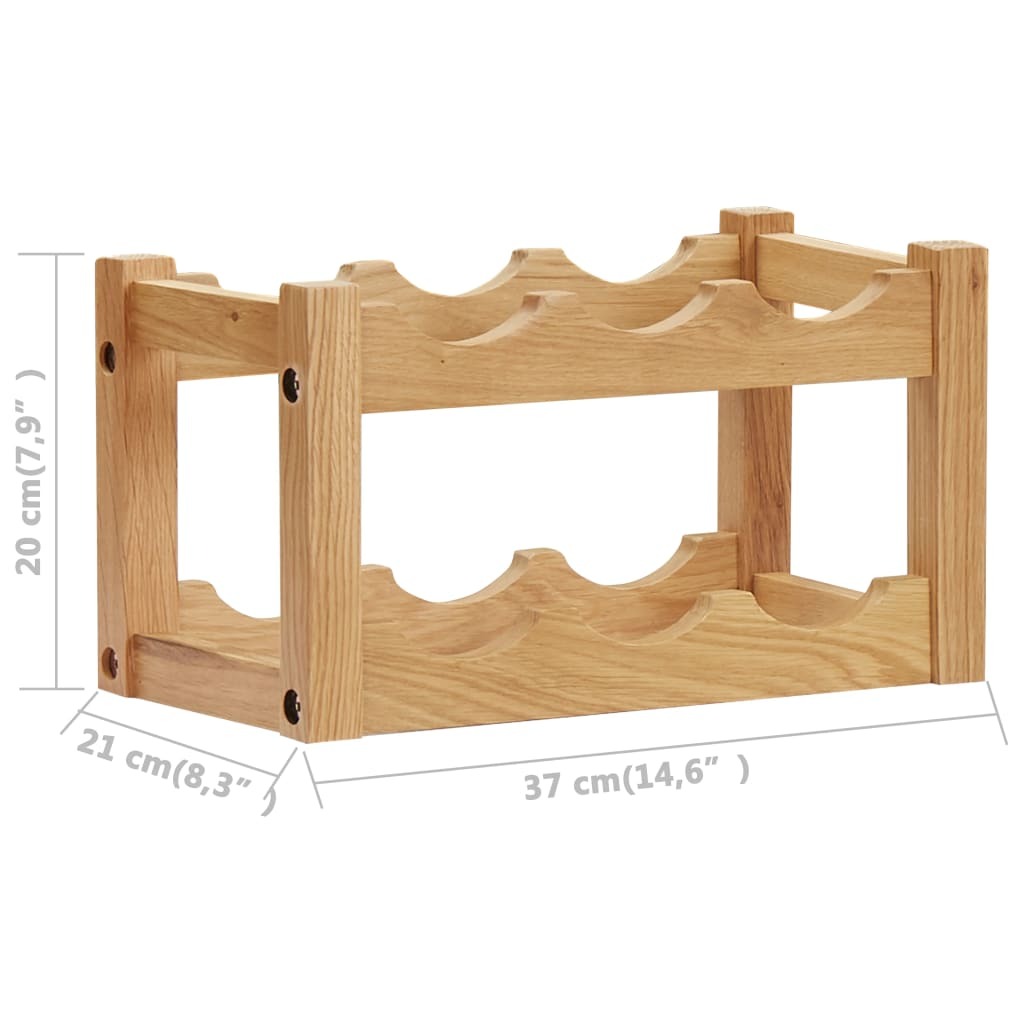 vidaXL Wine Rack for 6 Bottles 14.6"x8.3"x8.3" Solid Oak Wood