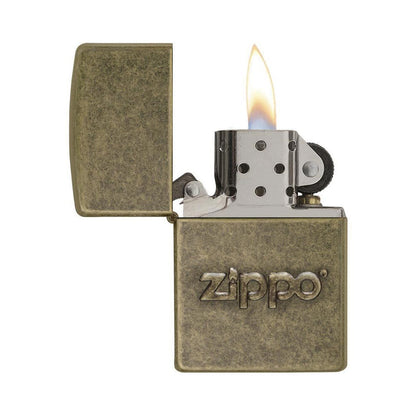 Zippo Windproof Lighter Zippo Logo Antique Stamp Antique Brass Finish