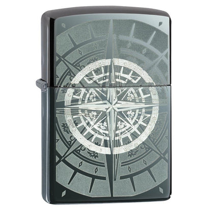 Zippo Windproof Lighter Black Ice Compass