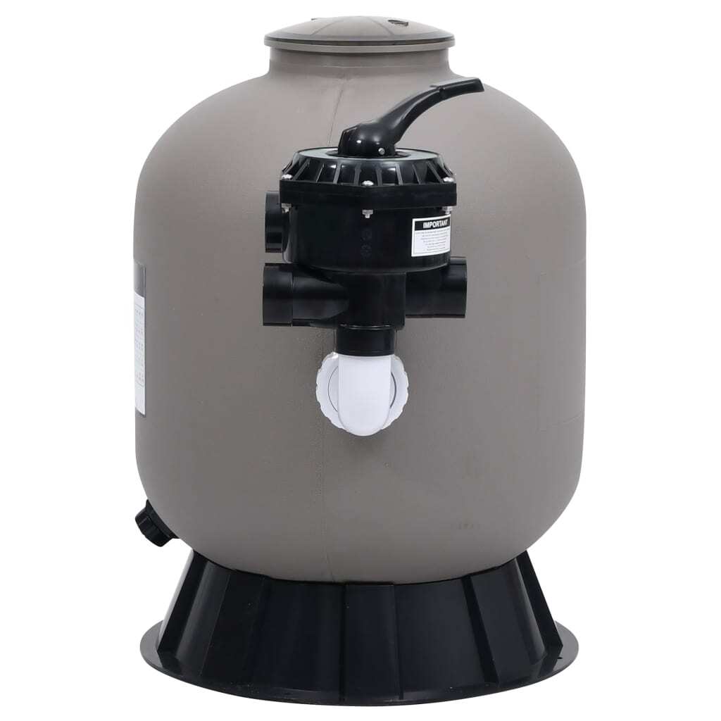 vidaXL Pool Sand Filter with Side Mount 6-Way Valve Gray