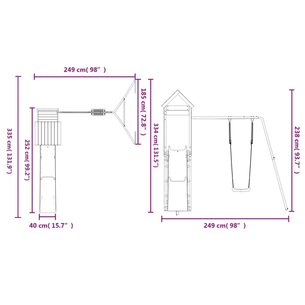 vidaXL Outdoor Playset Solid Wood Douglas