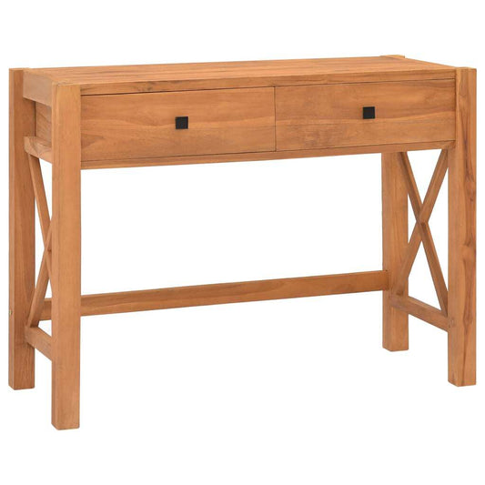 vidaXL Desk with 2 Drawers 39.4"x15.7"x29.5" Teak Wood