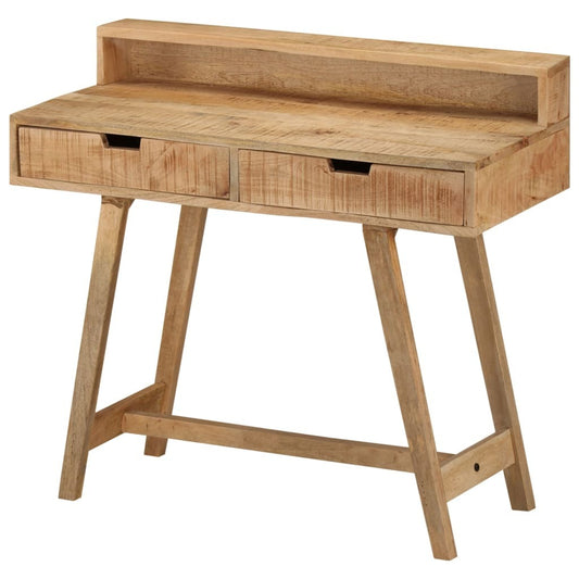 vidaXL Desk 39.4"x17.7"x35.4" Solid Rough Mango Wood