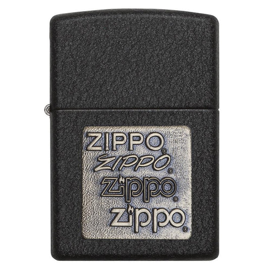 Zippo Windproof Lighter Black Crackle Gold Zippo Logo