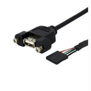 3 ft panel mount usb cable - usb a to motherboard header cable f/f