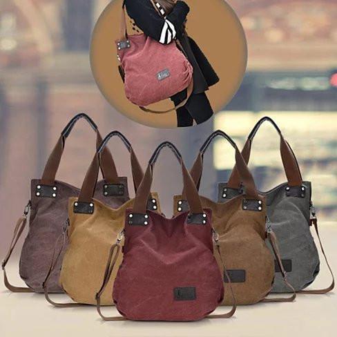 Color: Brown - Gypsy Soul Canvas Hand Bag