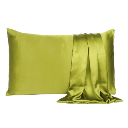 Lemongrass Dreamy Set Of 2 Silky Satin King Pillowcases