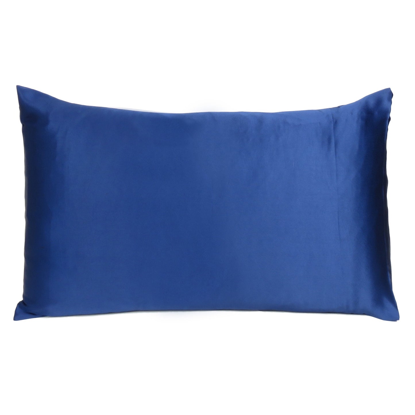 Navy Blue Dreamy Set Of 2 Silky Satin Queen Pillowcases