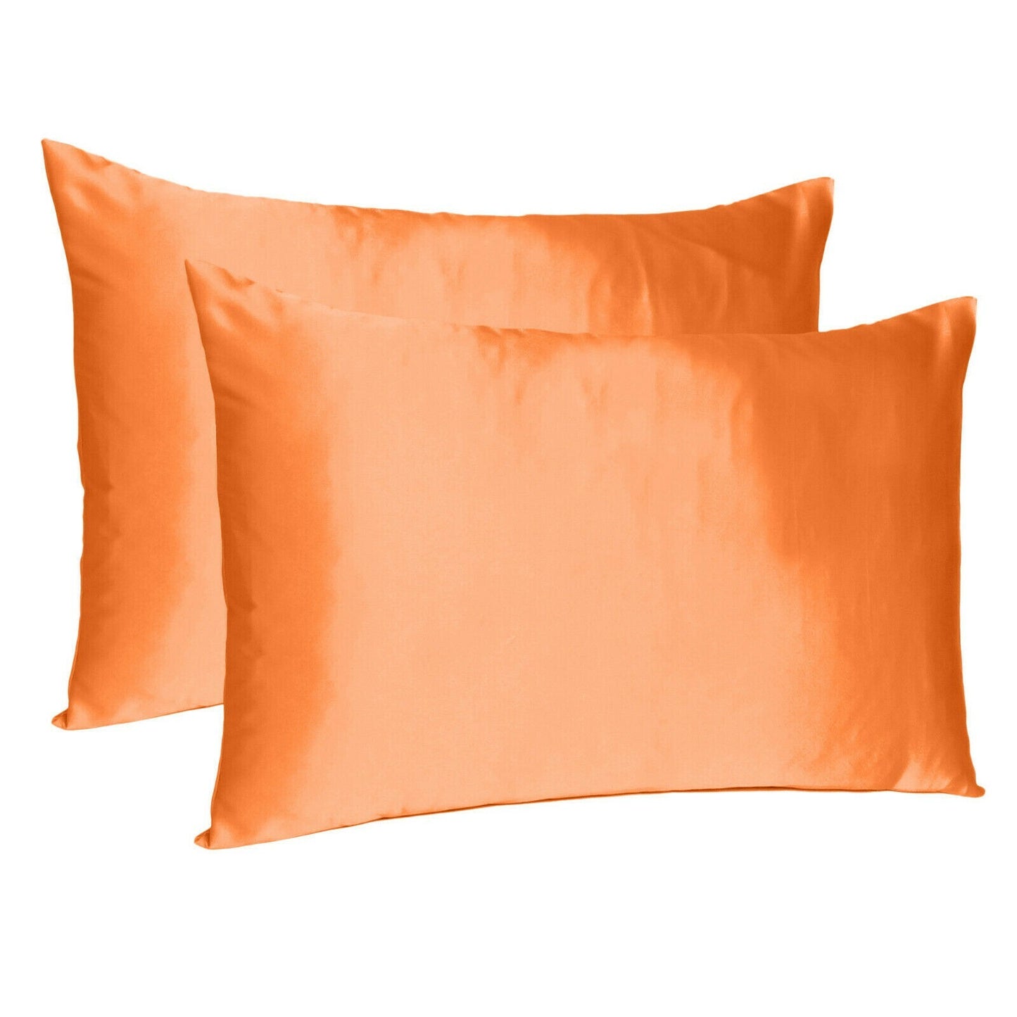 Orange Dreamy Set Of 2 Silky Satin Queen Pillowcases