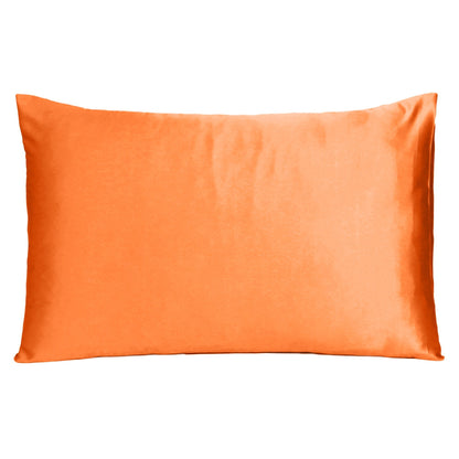 Orange Dreamy Set Of 2 Silky Satin Queen Pillowcases