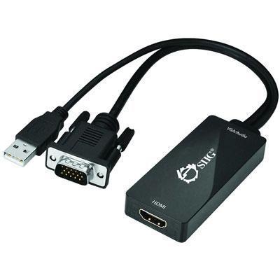 Portable vga & usb audio to hdmi converter converts vga output to hdmi