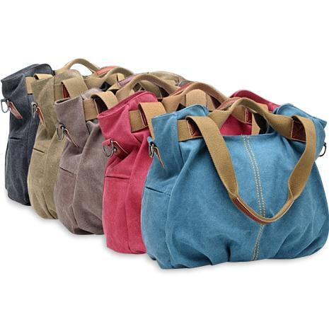 Color: Blueberry Crush - ARM CANDY Handy Natural Canvas Handbag